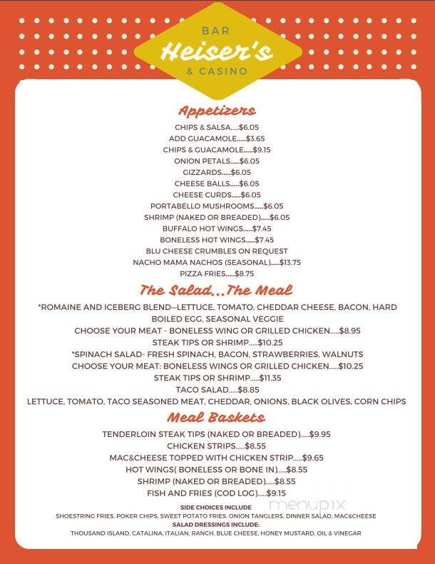 Heiser's Bar & Casino - Baker, MT menu_pic