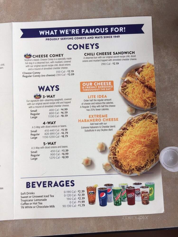 Skyline Chili - Dry Ridge, KY menu_pic