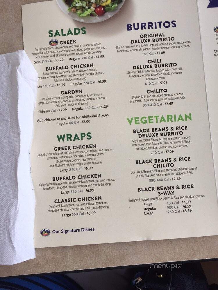 Skyline Chili - Dry Ridge, KY menu_pic