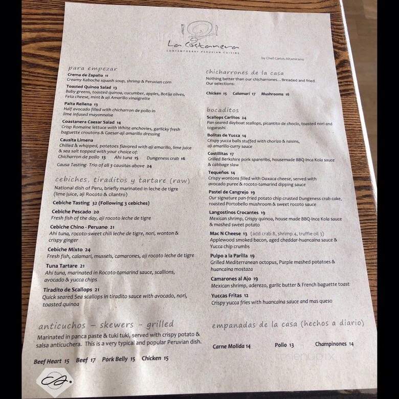 La Costanera - San Francisco, CA menu_pic