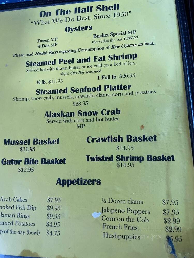 Lee & Rick's Oyster Bar - Orlando, FL menu_pic