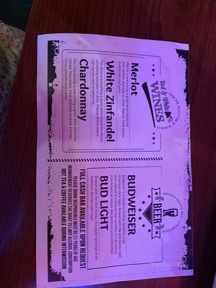 Capone's Dinner & Show - Kissimmee, FL menu_pic