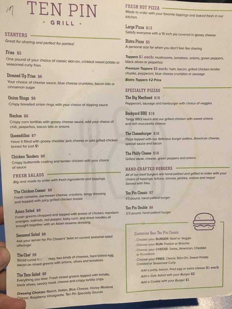Pin Chasers East Pasco - Zephyrhills, FL menu_pic