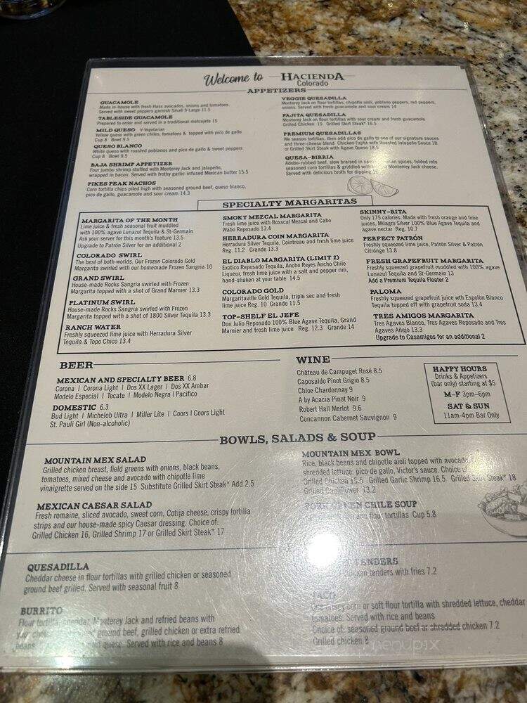 Hacienda Colorado - Denver, CO menu_pic
