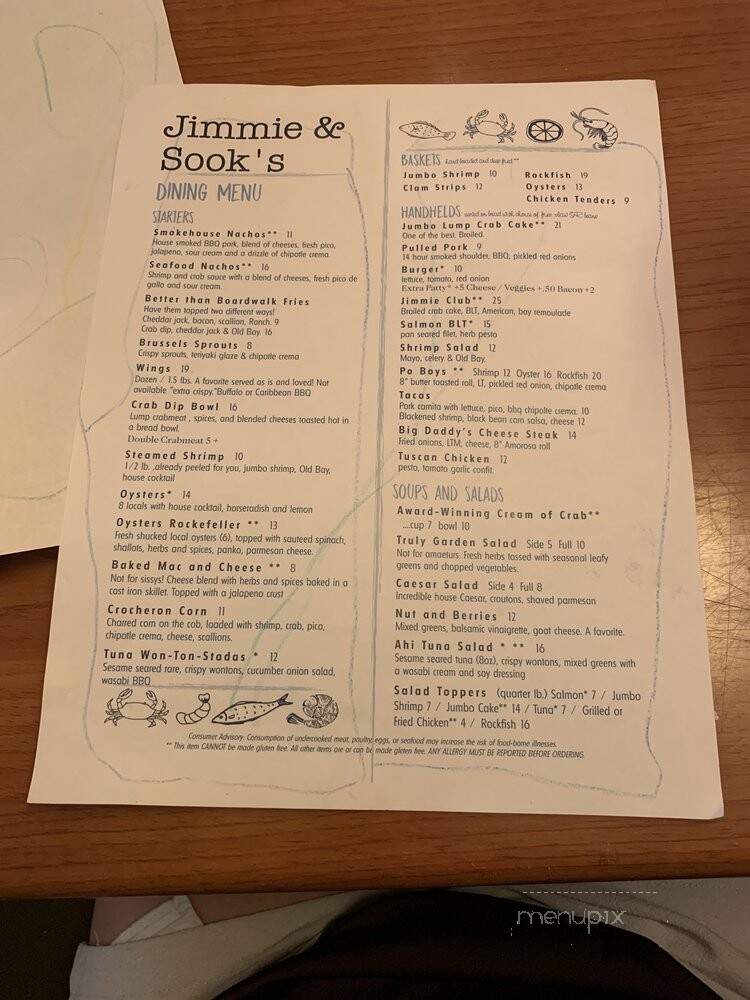 Jimmie and Sook's Raw Bar and Grill - Cambridge, MD menu_pic