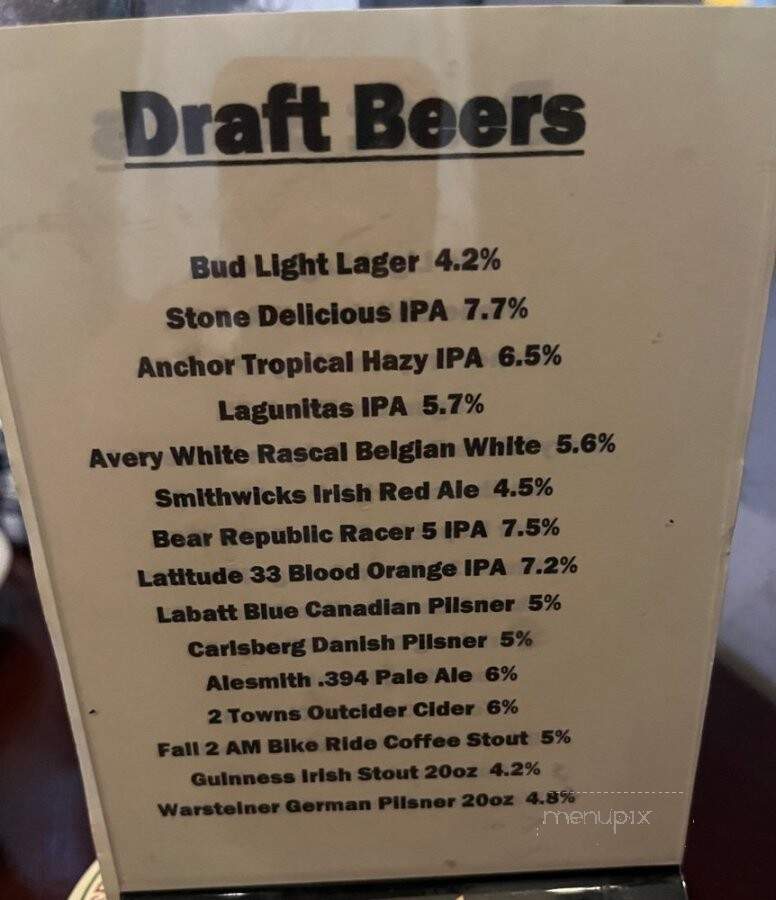 Stout Public House - San Diego, CA menu_pic