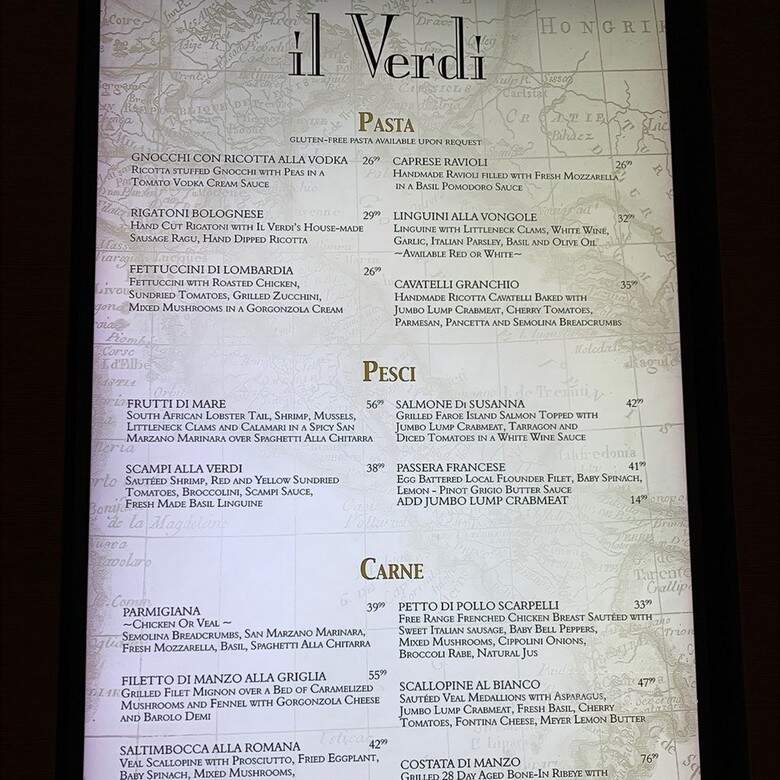 Verdi Italian Restaurant - Atlantic City, NJ menu_pic