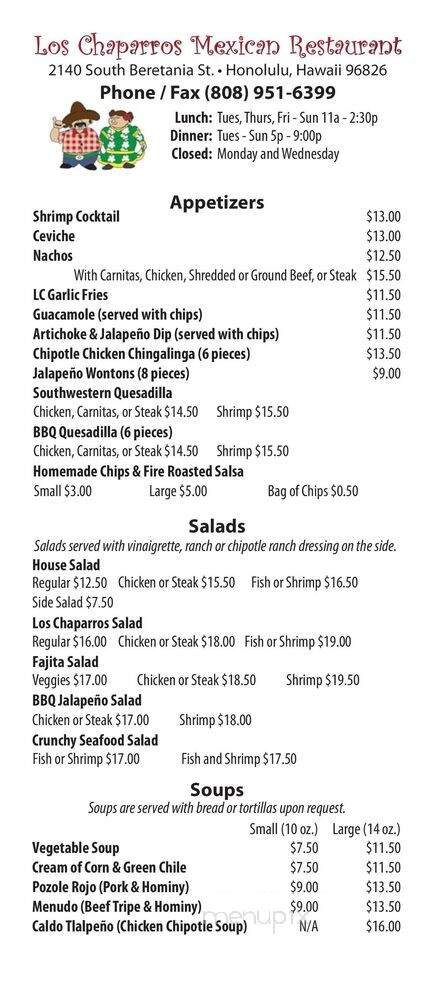 King Tsin - Honolulu, HI menu_pic