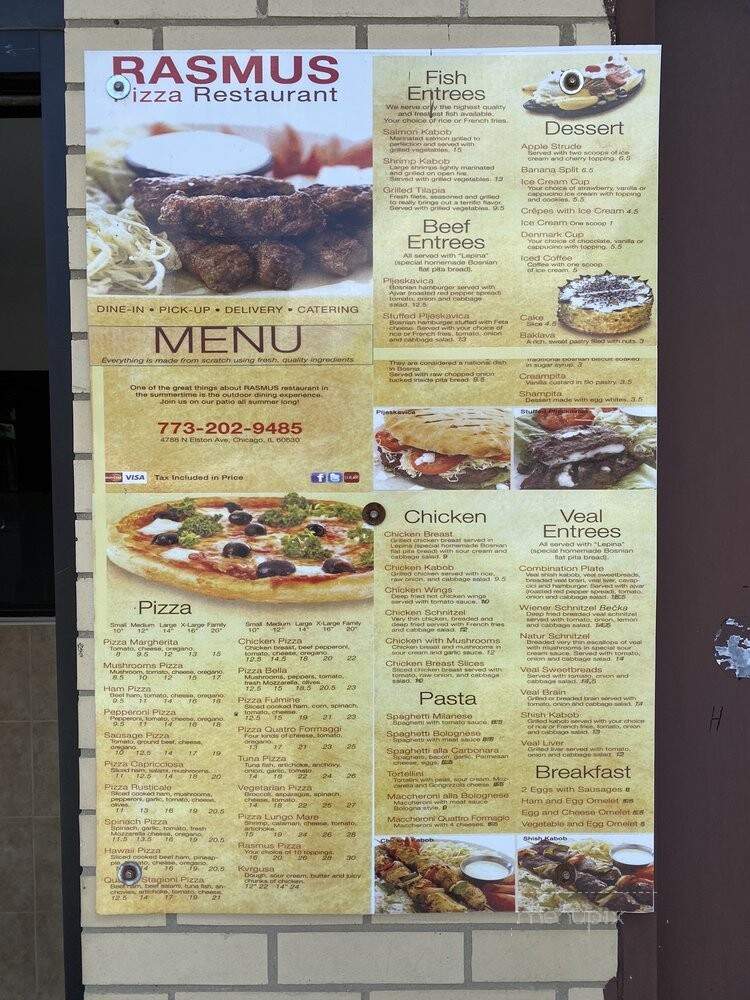 Rasmus Pizza Restaurant - Chicago, IL menu_pic