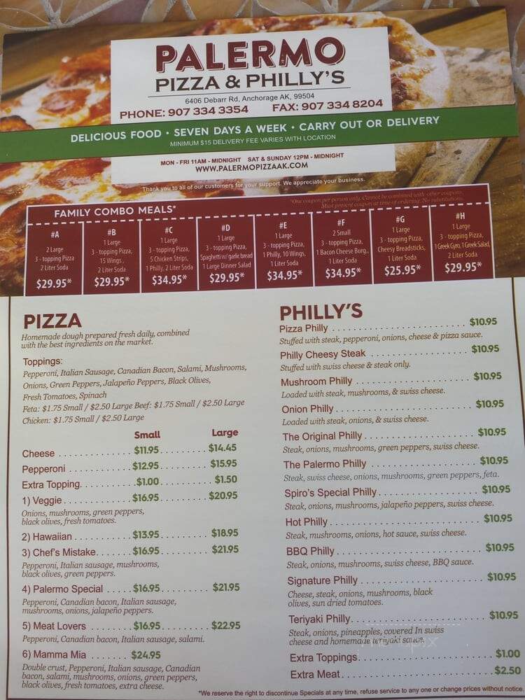 Palermo Pizza and Philly's - Anchorage, AK menu_pic
