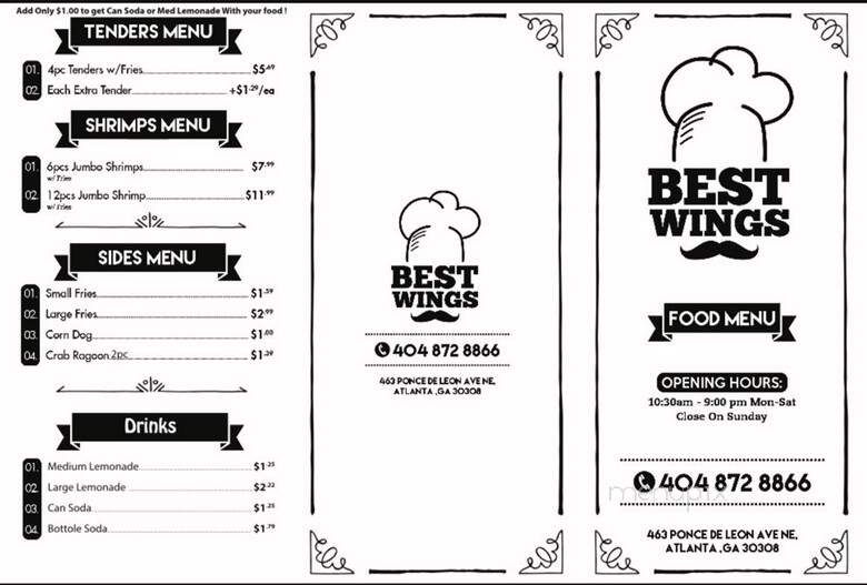 Wings Best - Atlanta, GA menu_pic