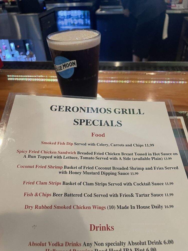 Geronimos Bar & Grill - Davie, FL menu_pic