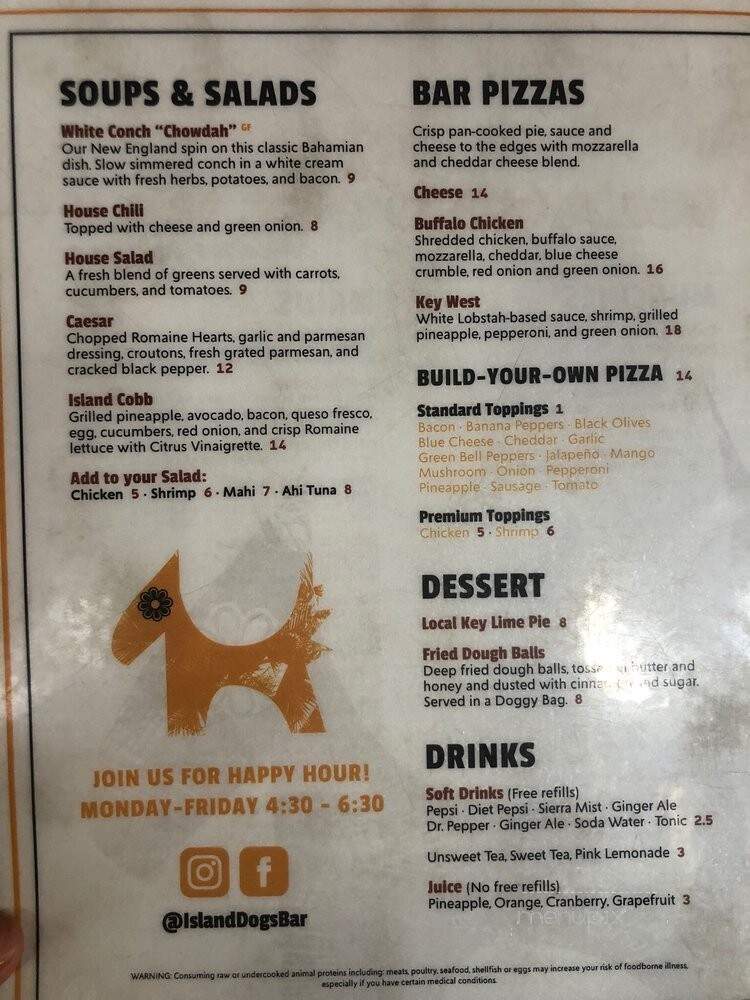 Island Dogs Bar - Key West, FL menu_pic