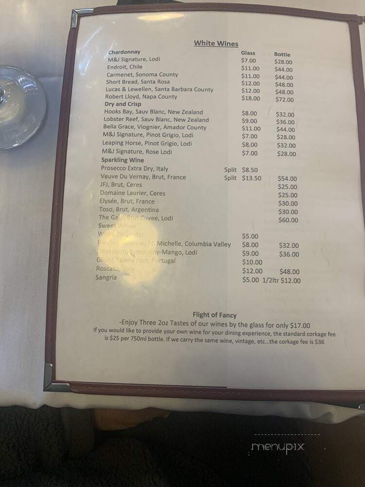 M & J Bistro - Tracy, CA menu_pic