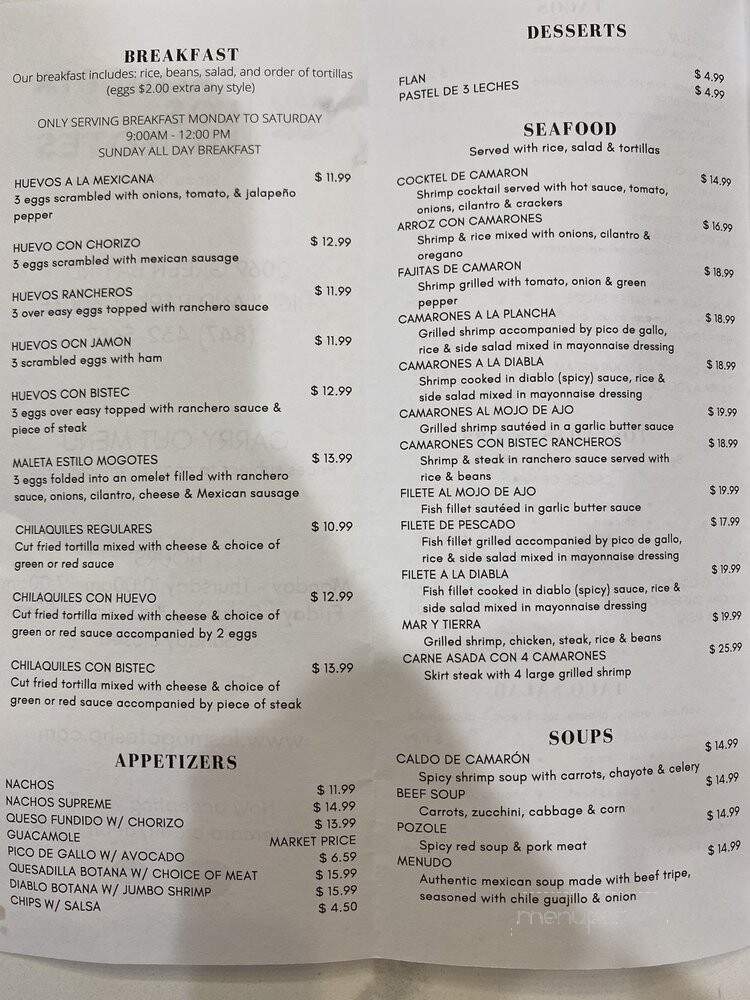 Los Mogotes De Michoacan - Highland Park, IL menu_pic