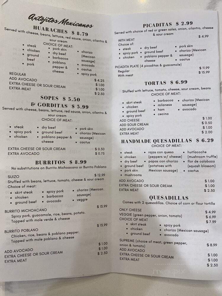 Los Mogotes De Michoacan - Highland Park, IL menu_pic