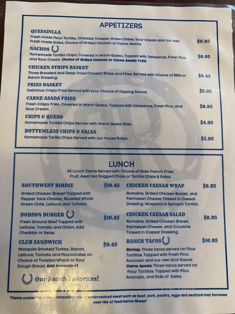 Dobson's Restaurant - Mesa, AZ menu_pic