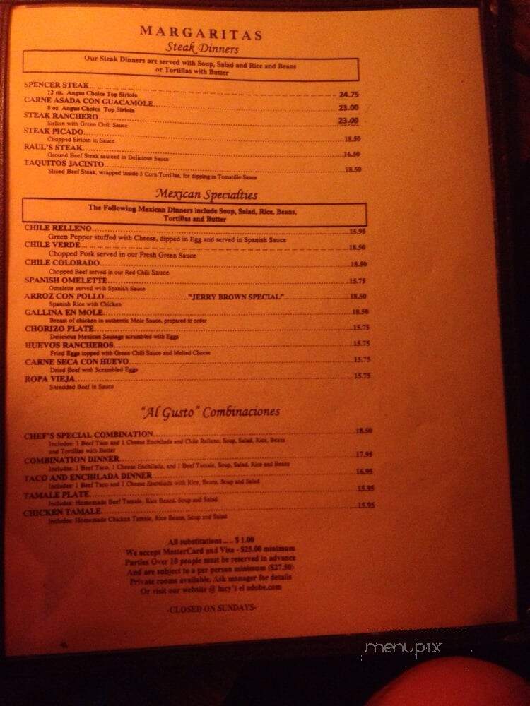 Lucy's Cafe El Adobe - Los Angeles, CA menu_pic