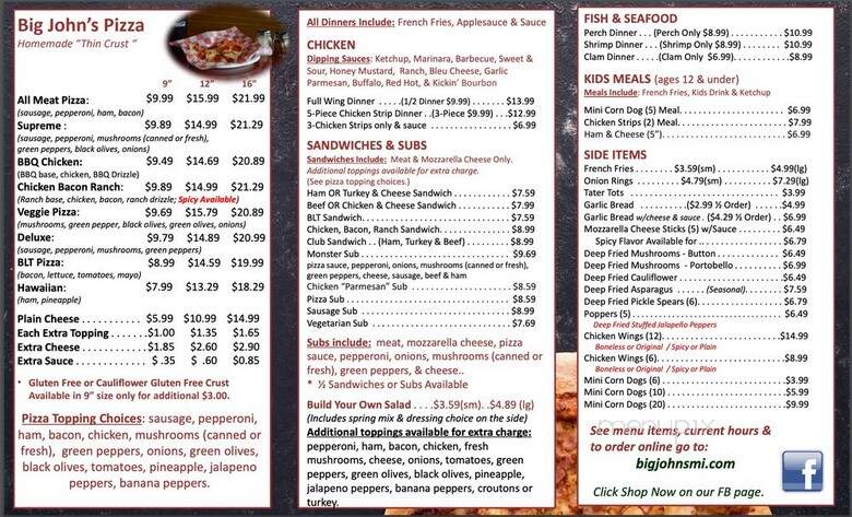 Mrs Big John's Pizza & Subs - Columbia, ME menu_pic