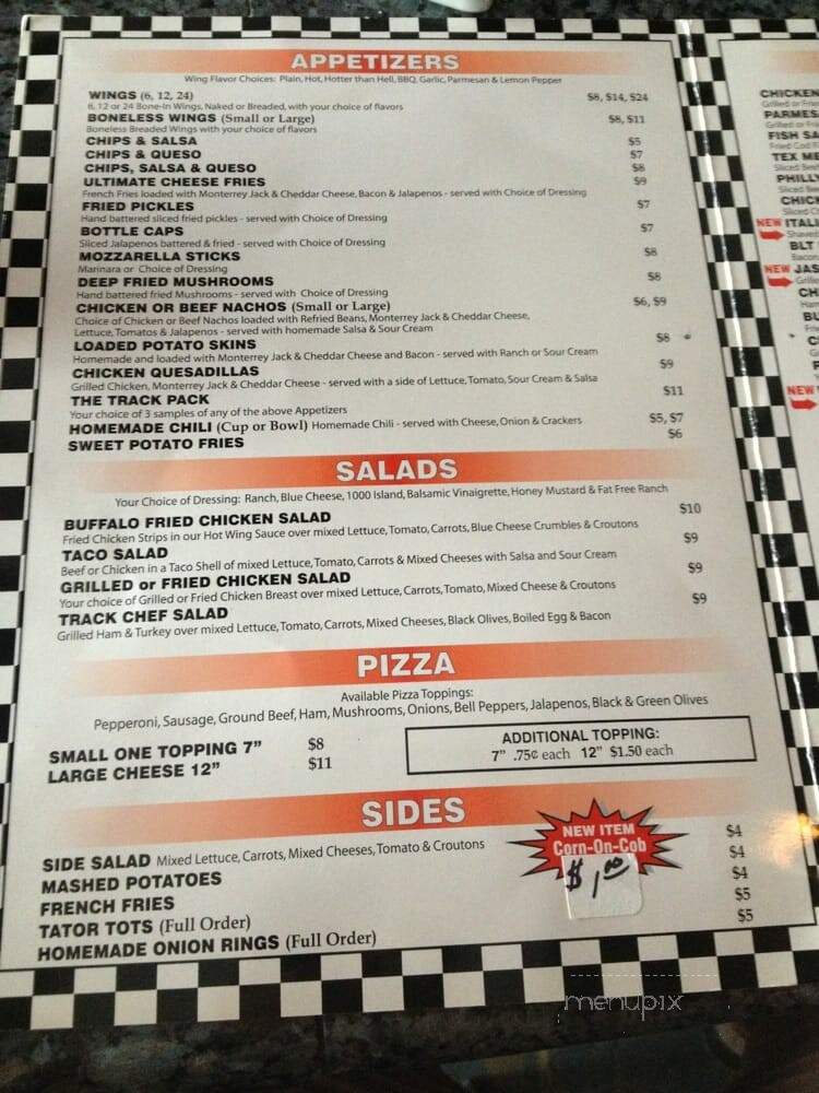 The Track - Rowlett, TX menu_pic