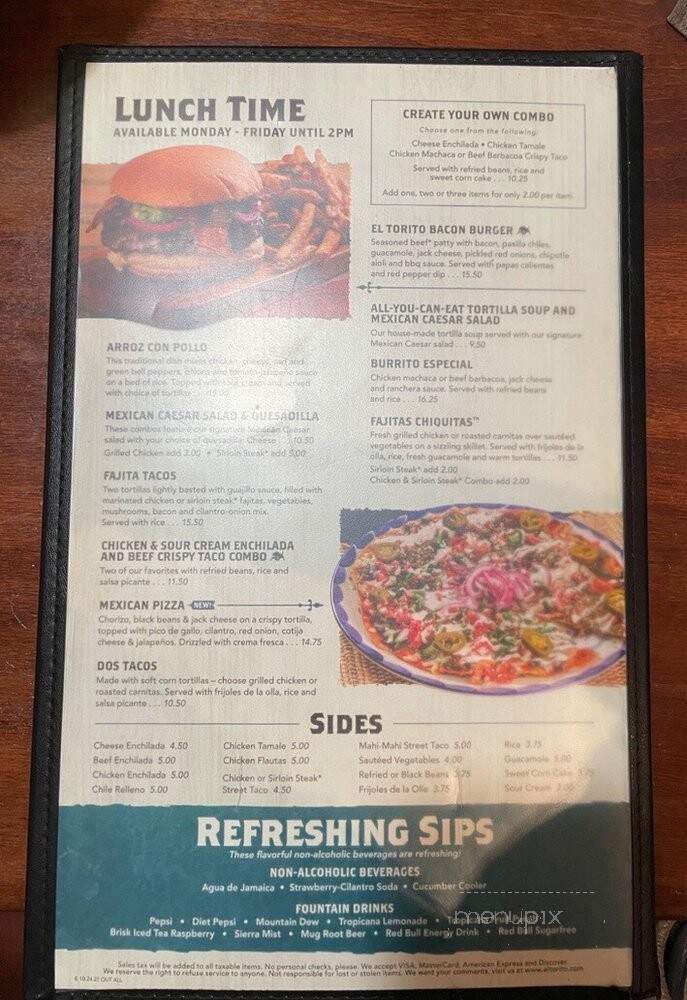 El Torito Mexican - Orange, CA menu_pic