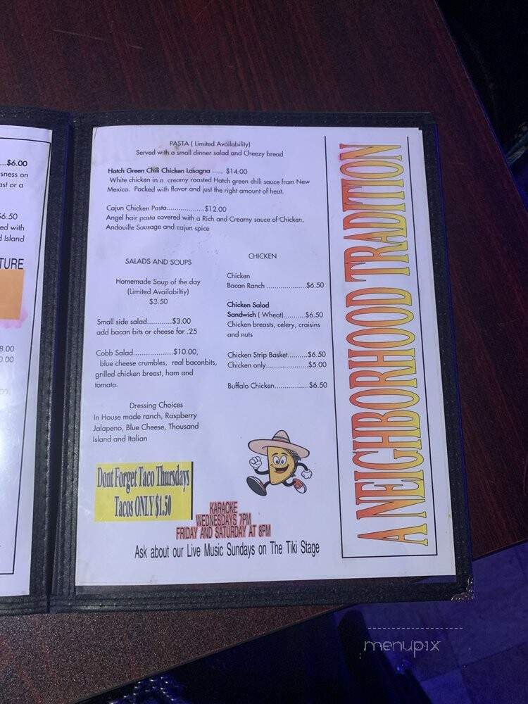 Huck's Bar & Grill - Columbia, TN menu_pic