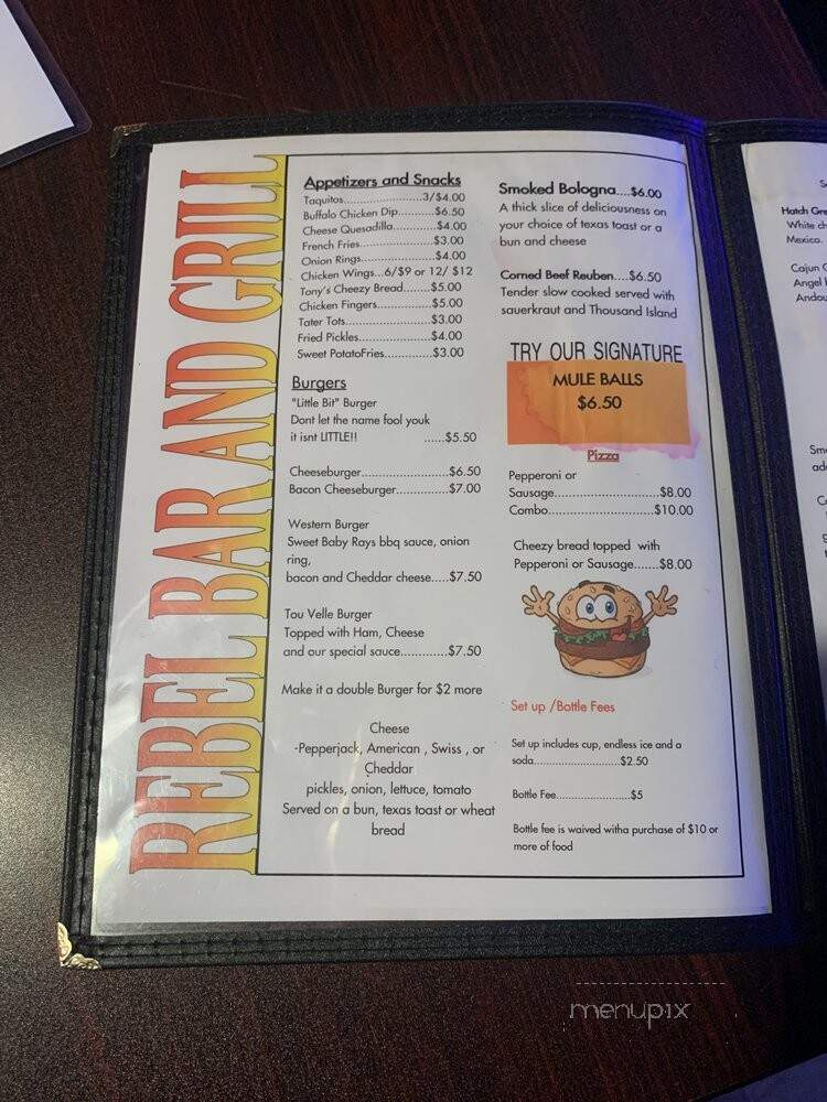 Huck's Bar & Grill - Columbia, TN menu_pic
