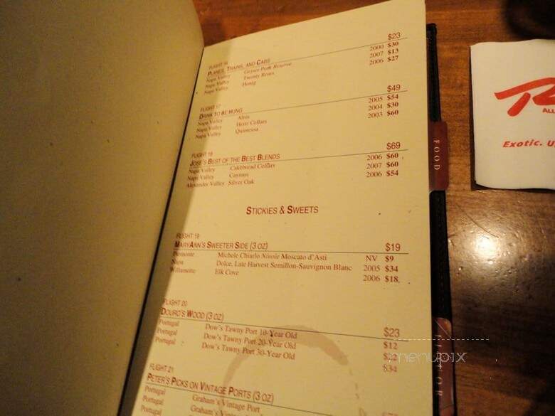 Wine Cellar & Tasting Room - Las Vegas, NV menu_pic