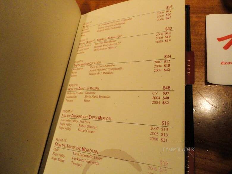 Wine Cellar & Tasting Room - Las Vegas, NV menu_pic