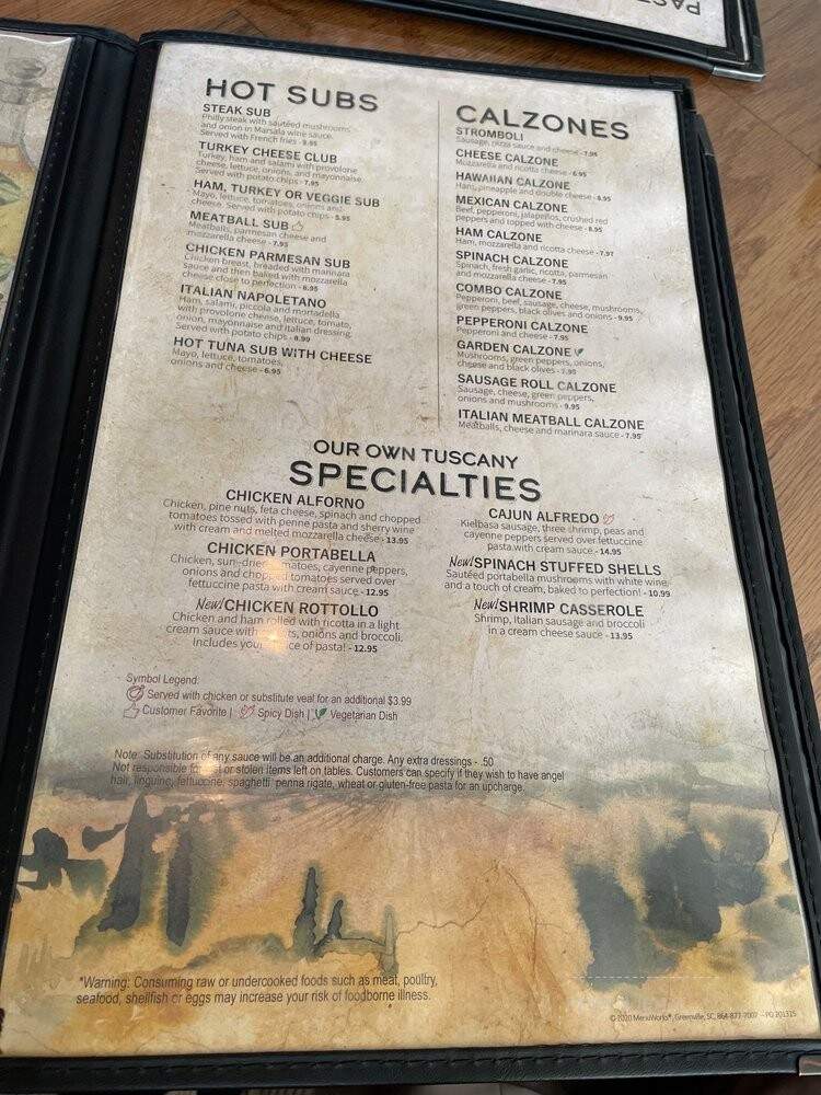 Tuscany - Louisville, KY menu_pic