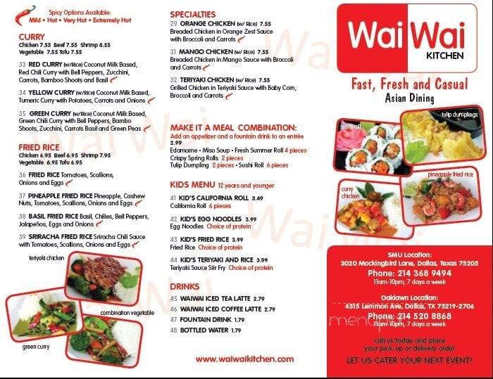 Wai Wai Kitchen - Dallas, TX menu_pic