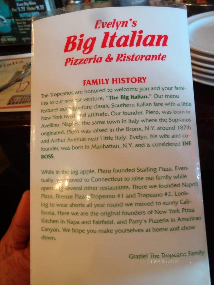 Evelyn's Big Italian Pizzeria & Restaurant - Fairfield, CA