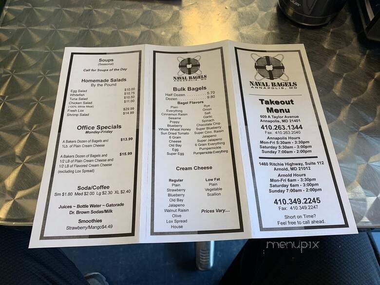 Naval Bagels - Annapolis, MD menu_pic