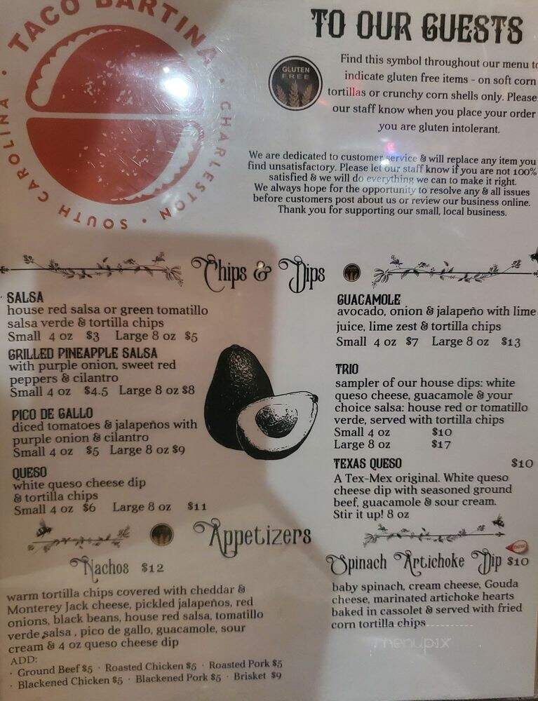 the Taco Spot - Charleston, SC menu_pic