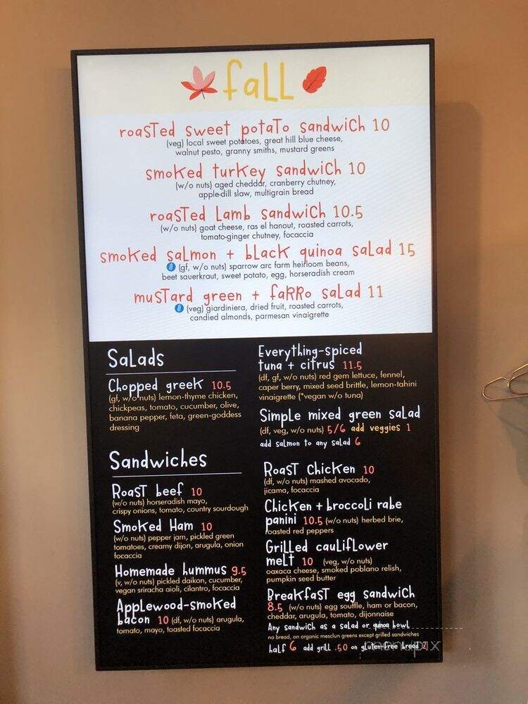 Flour Bakery + Cafe - Cambridge, MA menu_pic