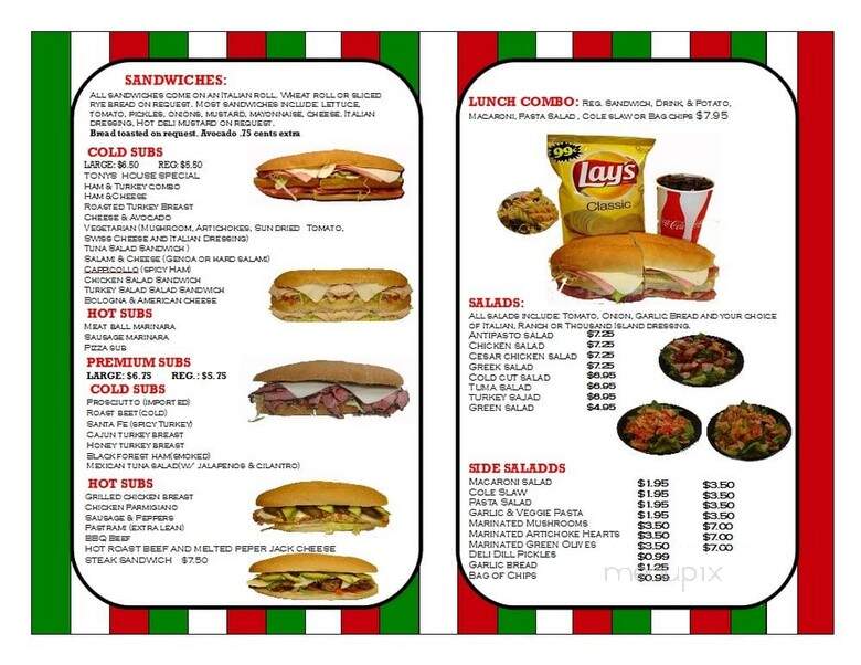 Tony's Hofbrau - Los Angeles, CA menu_pic