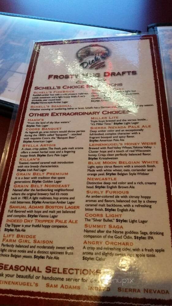 Dick's Bar & Grill - Houston, TX menu_pic