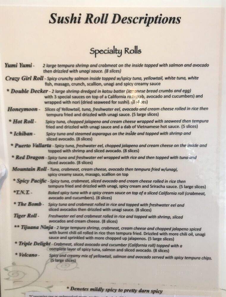 Tomo Sushi - Colorado Springs, CO menu_pic