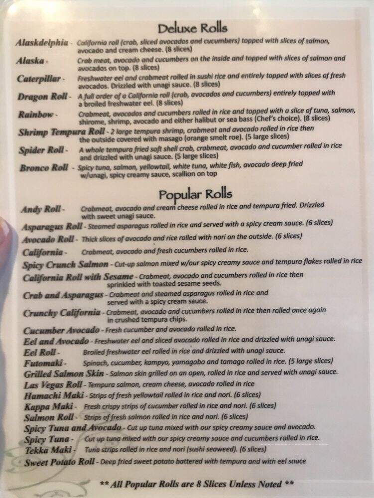 Tomo Sushi - Colorado Springs, CO menu_pic