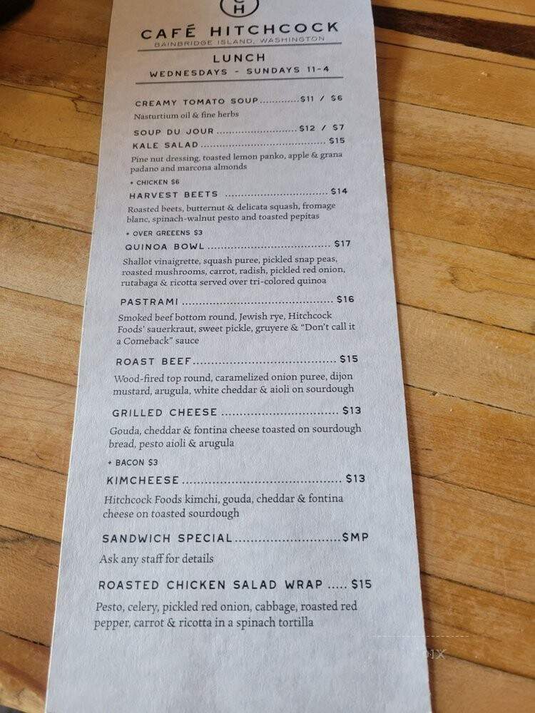 Hitchcock - Bainbridge Island, WA menu_pic