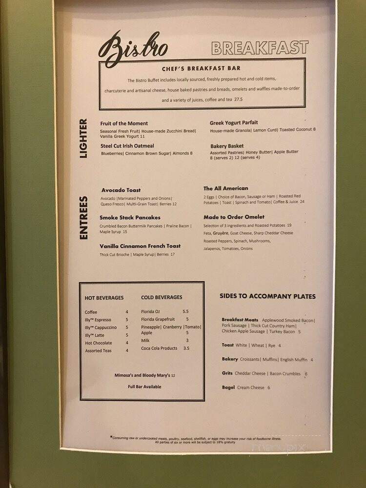 The Bistro - Orlando, FL menu_pic