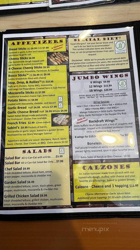 Firehouse Pizza - East Peoria, IL menu_pic