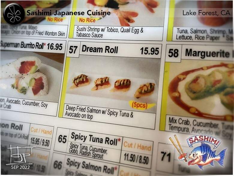 Sushi Hanaka - Lake Forest, CA menu_pic