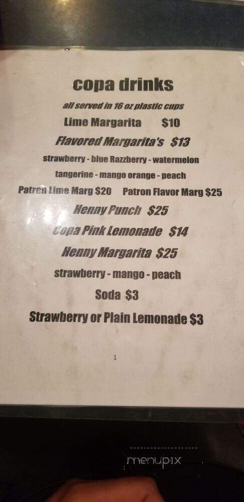 Copabanana - Philadelphia, PA menu_pic