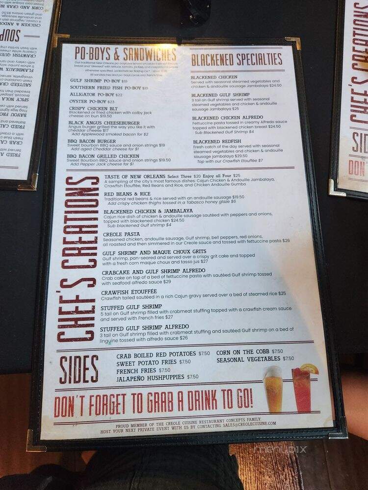 Pier 424 - New Orleans, LA menu_pic