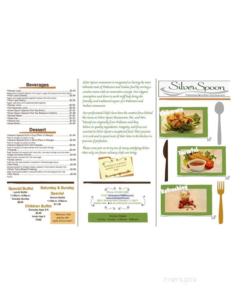 Silver Spoon - Brandon, FL menu_pic