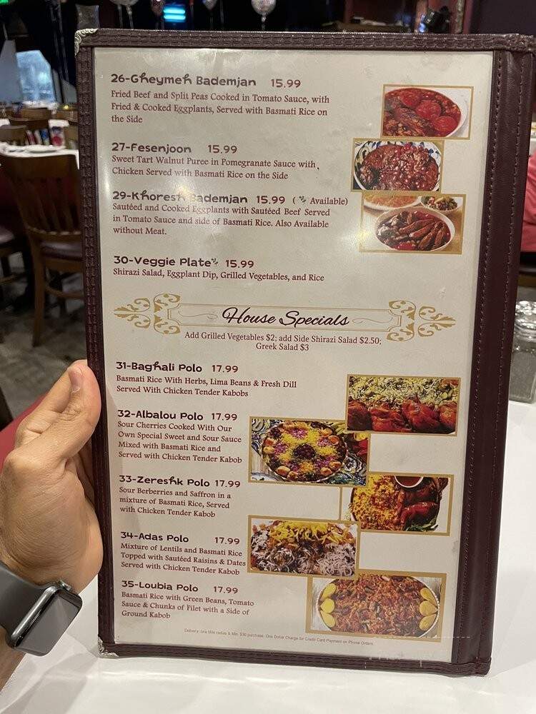 Safir Mediterranean Bistro - Woodland Hills, CA menu_pic