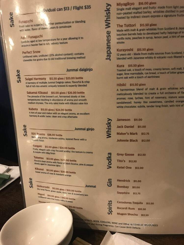 Oba Sushi Izakaya - Pasadena, CA menu_pic