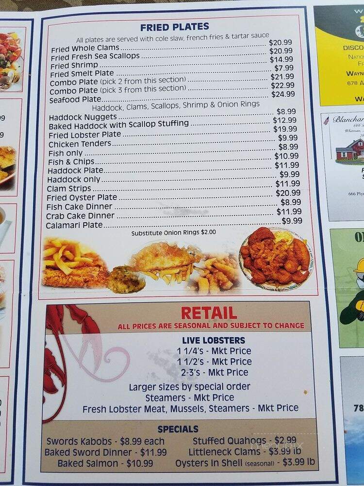 Lobster Barn - Abington, MA menu_pic