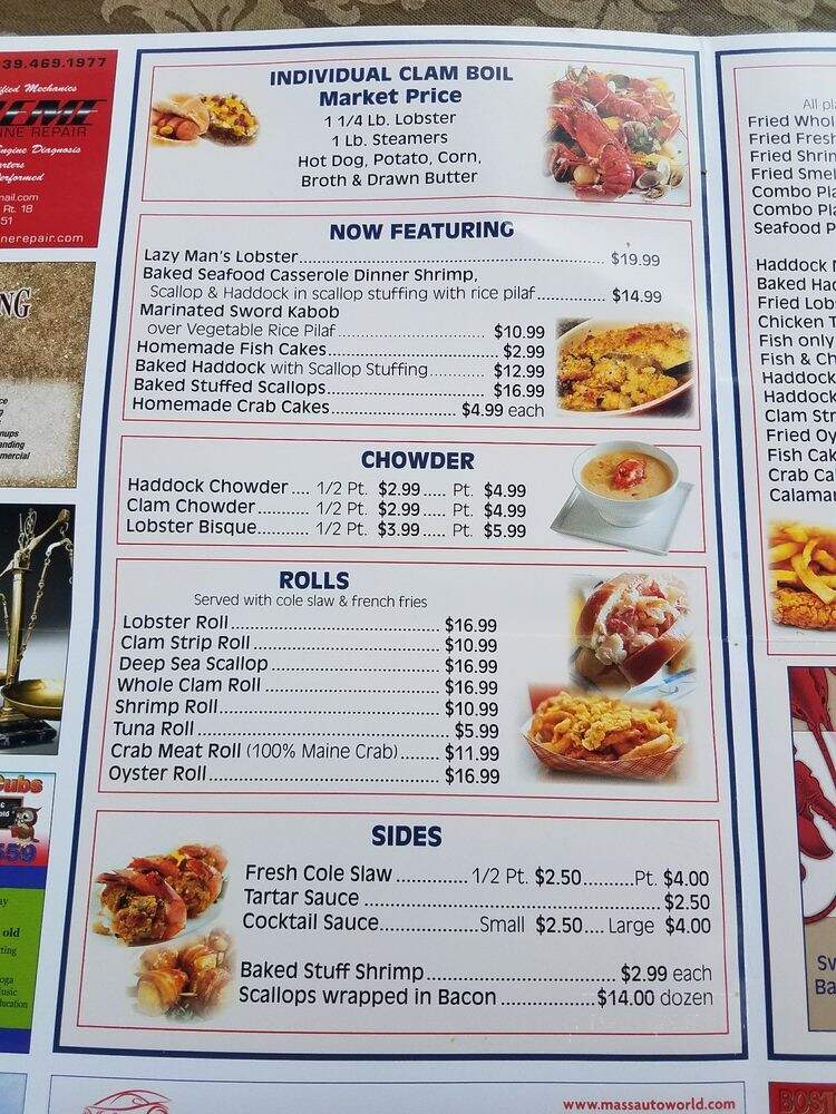 Lobster Barn - Abington, MA menu_pic